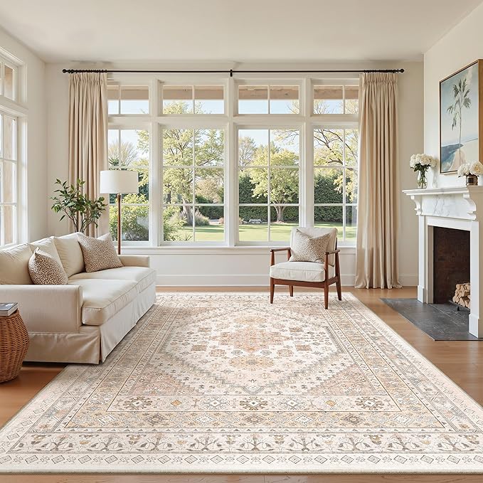 5x7 Area Rugs for Living Room, Large Washable Rug, Dining Room, Low Pile - Image 4
