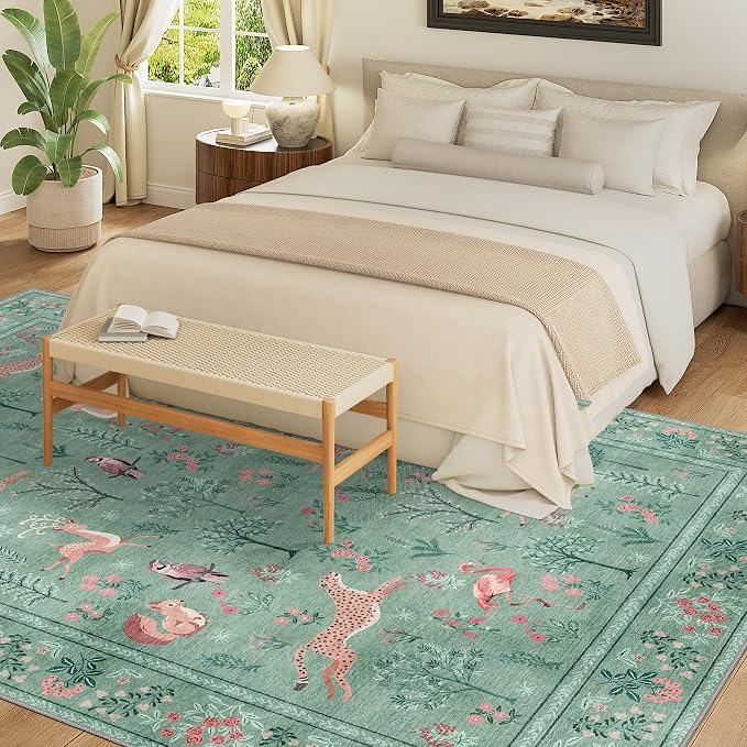 DUKINO 5x7 Area Rugs, Washable Animal Rug - Image 3