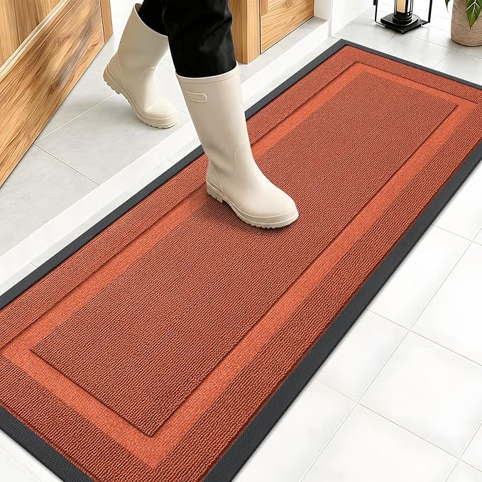 OLANLY Front Door Mat Outside 47x17, All-Season Heavy-Duty Rubber Doormat | by OLANLY
