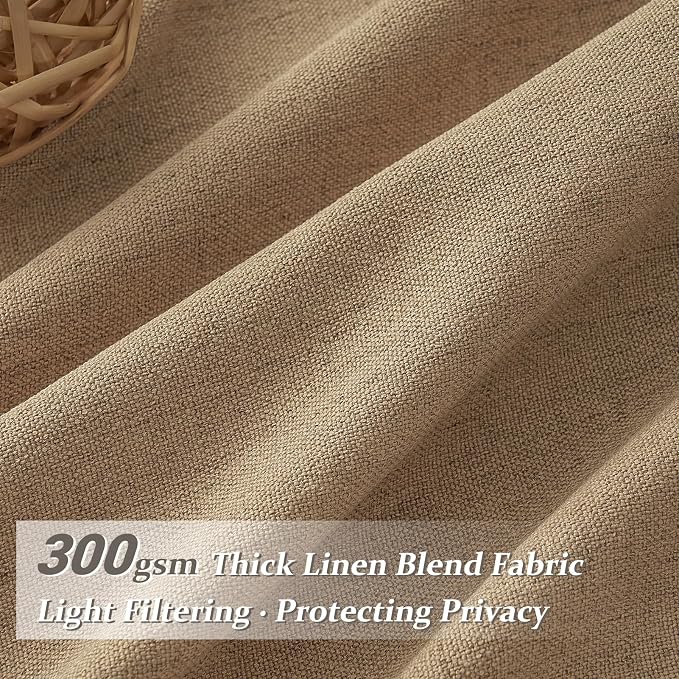 Pleated Linen Rust Brown Curtains 84 Inches Long 2 Panels Set - Image 2
