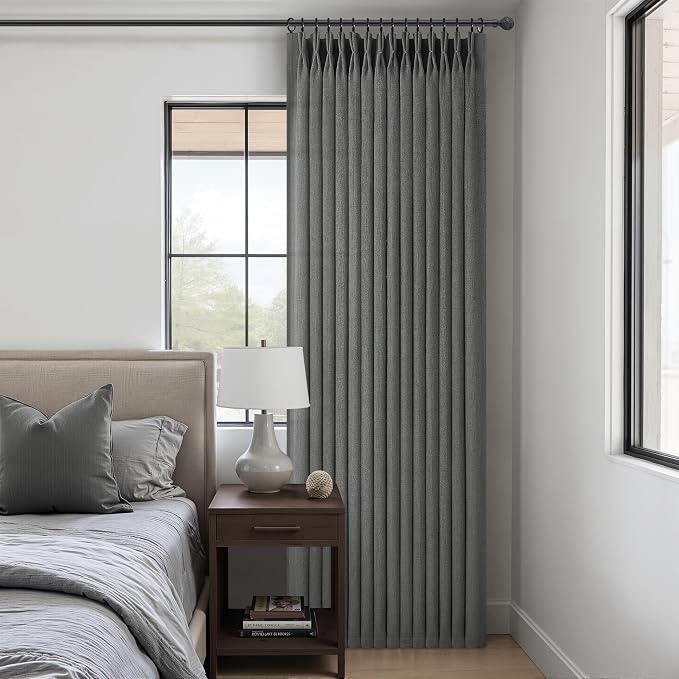 Dark Grey Memory Shaped Pinch Pleated Living Room Curtains 84 Inches Long 2 - Image 7