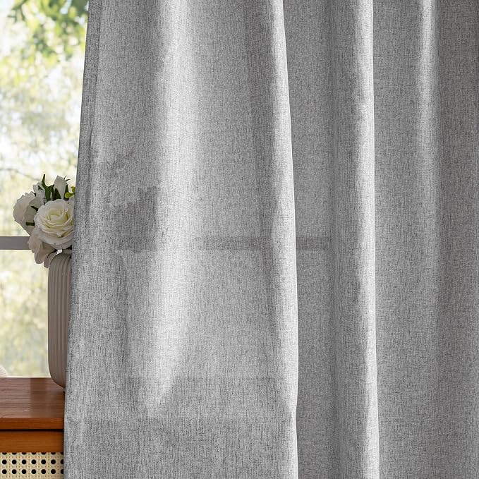 MYSKY HOME Living Room Curtains 84 Inches Long Semi Sheer Light Filtering - Image 5