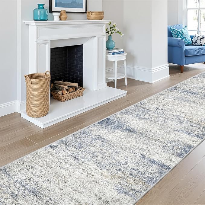 2'6 x 10' Runner Rug Non Slip, Washable Kitchen Rugs, Living Room, Long Rug by Restydon