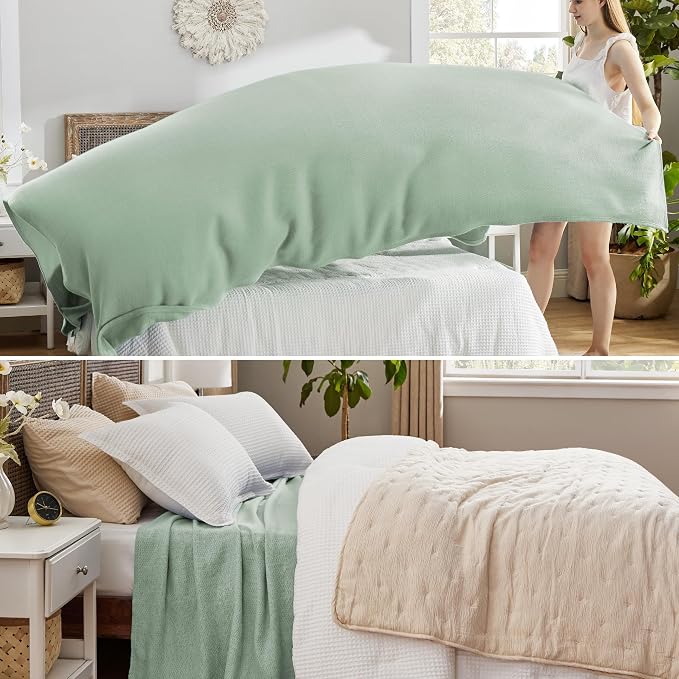 Bedsure GentleSoft 100% Cotton Blanket Queen Size - Image 4