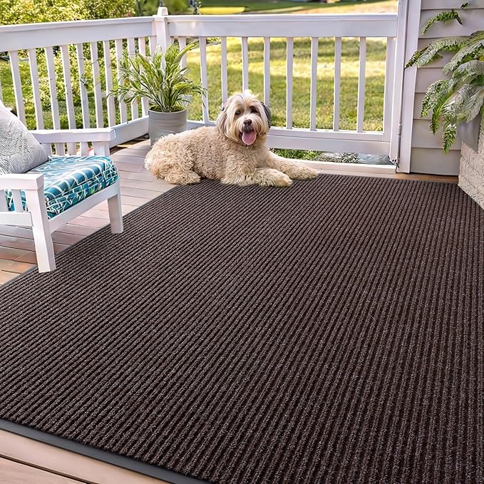 OLANLY Front Door Mat 71x47, Waterproof Heavy-Duty Indoor Outdoor Doormat | Tan by OLANLY