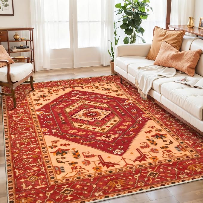 SERISSA 5x7 Washable Non Slip Boho Area Rug by SERISSAHomeDecorCollection