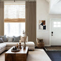 Pinch Pleat Linen Memory Trained Semi Sheer Brown Curtains 126 Inches Long | by Twodrapes