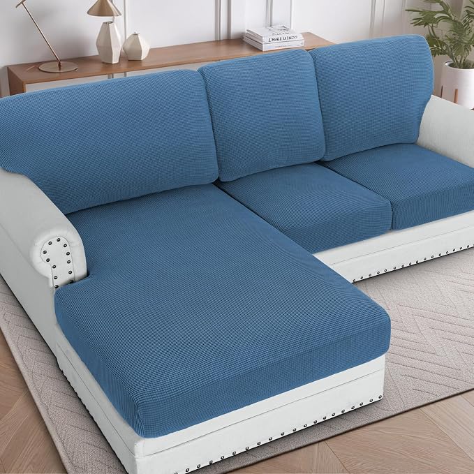 H.VERSAILTEX Sectional Couch Covers 3 Pieces Sofa Seat Cushion Covers L Shape by HVERSAILTEX