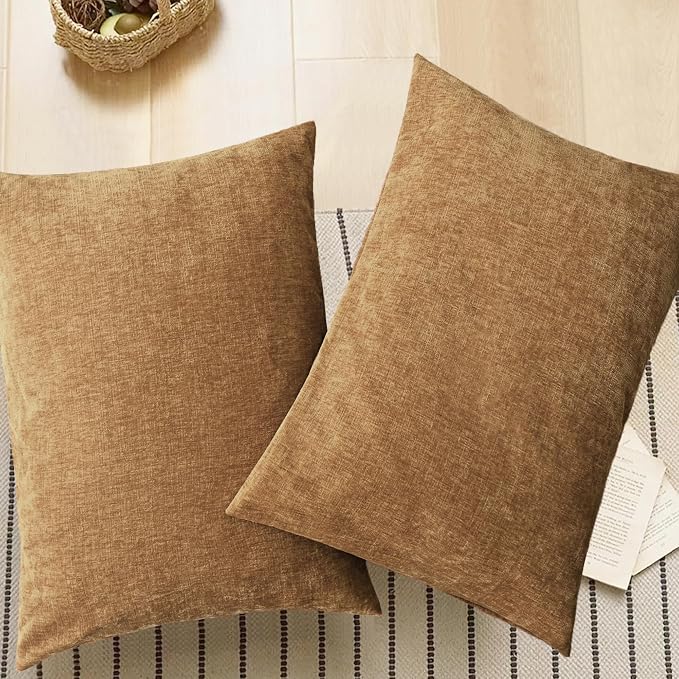 CaliTime Decorative Throw Pillow Covers 26 X 20 Inches Apricot Brown | Pack of 2 - Image 5