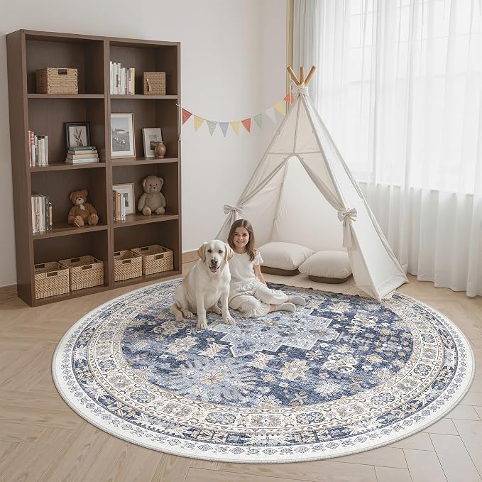 9ft Round Rug, Large Circle Rug - Image 3