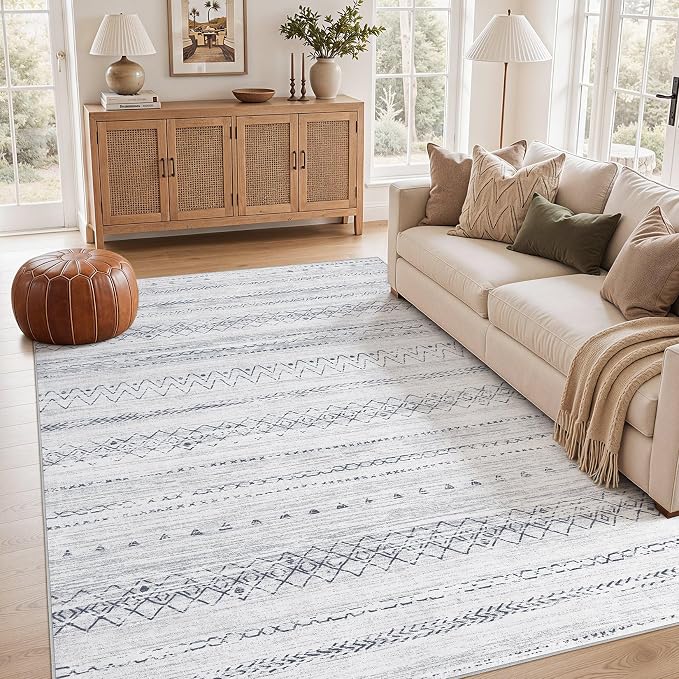cotiled 6x9 Area Rugs for Living Room: Boho Washable Rug for Dining Room | by COTILED