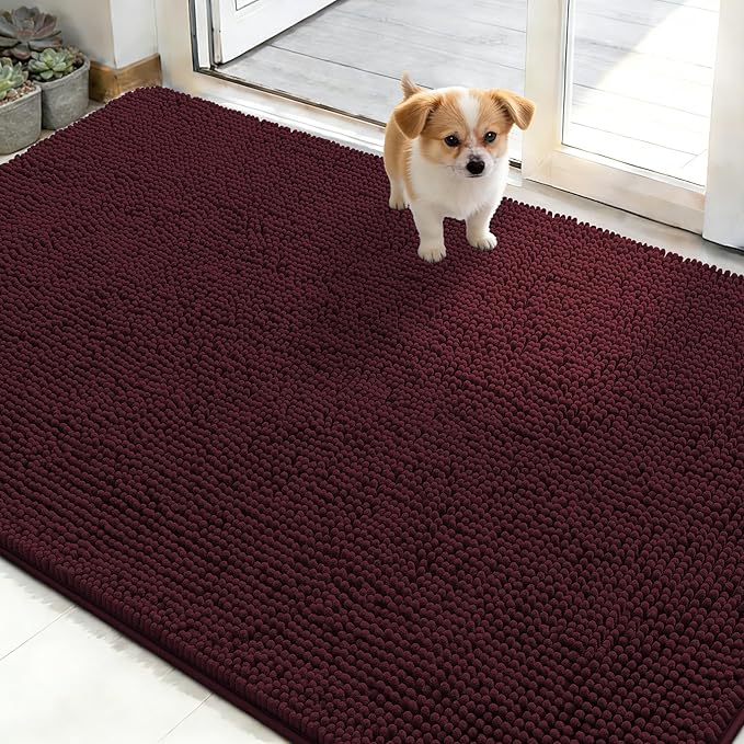 OLANLY Dog Door Mat for Muddy Paws 50x30, Super Absorbent Chenille Mud Mat | by OLANLY