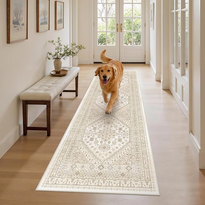 2'6 x 8' Runner Rug Non Slip, Washable Kitchen Rugs, Nursery Room, Soft Runner by Zesthome