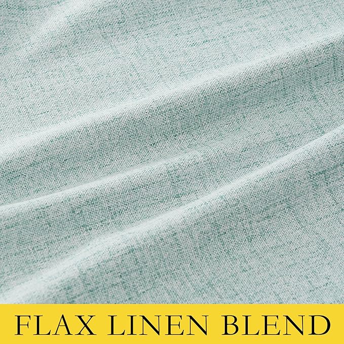 NICETOWN Seafoam Green Bedroom Full Blackout Linen Curtain Panels, Thick - Image 9