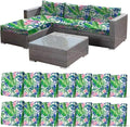 CALBODE 14 Pcs Stretch Sofa Chair Seat Cushion Covers, Tropical Plant | Washable by CALBODE