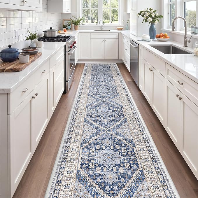 2'6 x 14' Runner Rug Non Slip, Washable Kitchen Rugs, Living Room, Extra Long - Image 8