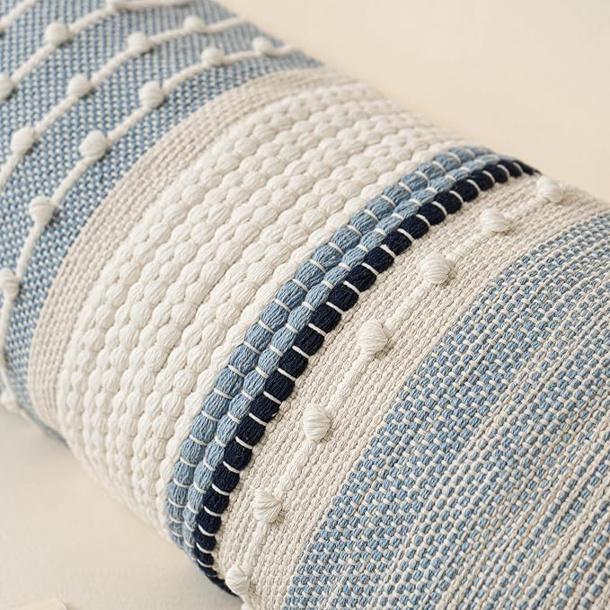 Decorative Lumbar Throw Pillow Cover 12x20 Coastal Blue Accent Cushion - Image 9
