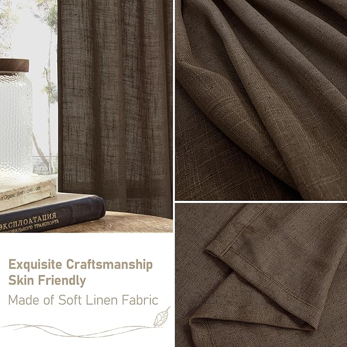 Linen Semi Sheer Curtains 48 Inch - Image 6