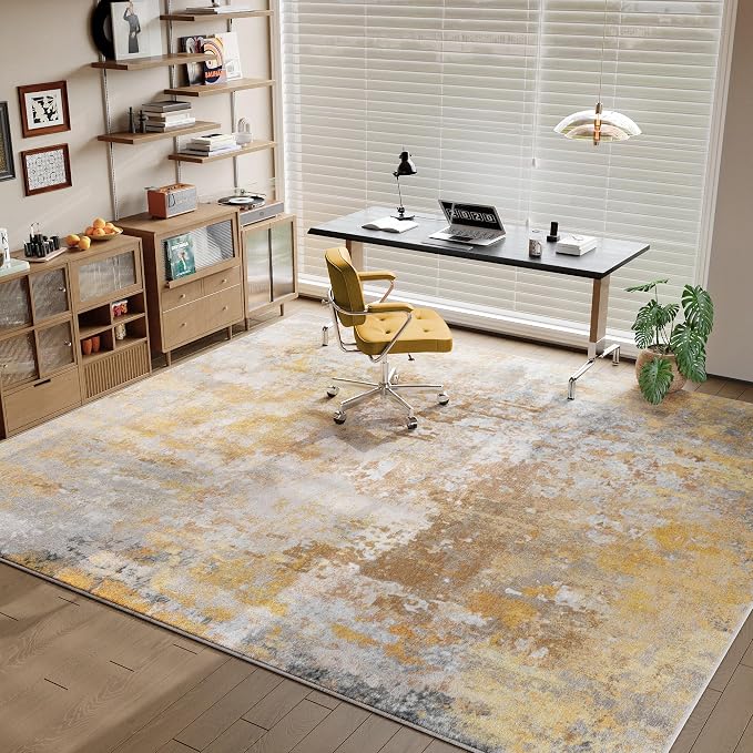 Beige Gold Washable Rug 5x7 Area Rugs - Image 4