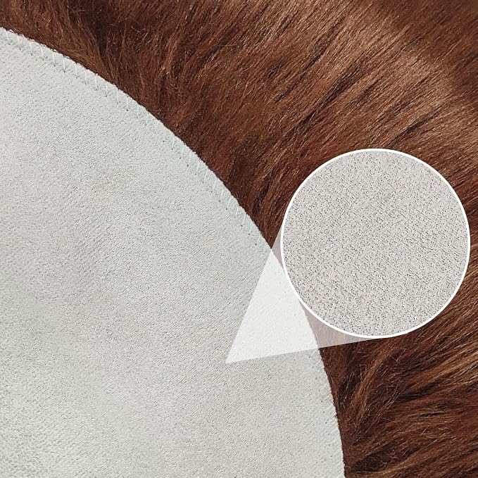 1.3ft Small Round Brown Rug, Thick Furry Fluffy Carpet - Image 7