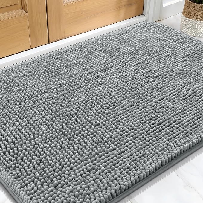 OLANLY Dog Door Mat for Muddy Paws 32x20, Super Absorbent Chenille Mud Mat | by OLANLY