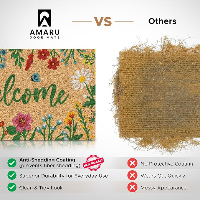 Coir Welcome Mat, 17 x 29 in | 100% Natural Coir, Anti-Shedding, Durable PVC - Image 3