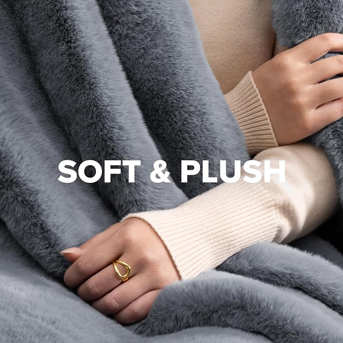UGG Euphoria Throw Blanket, Plush Faux Fur Blanket, Ultra Plush, OEKO-TEX - Image 7