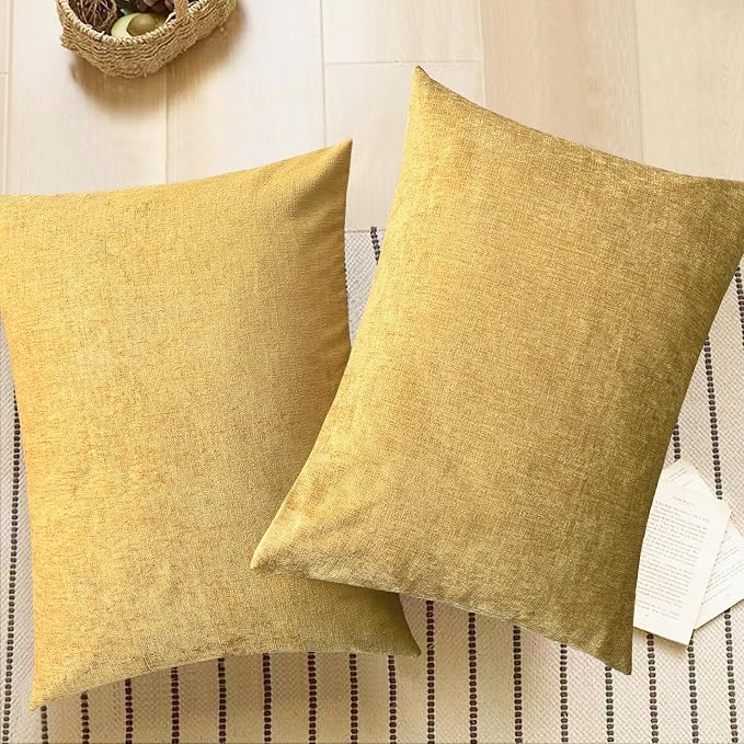 CaliTime Decorative Standard Throw Pillow Covers 26 X 20 Inches Gold | Pack of 2 - Image 5