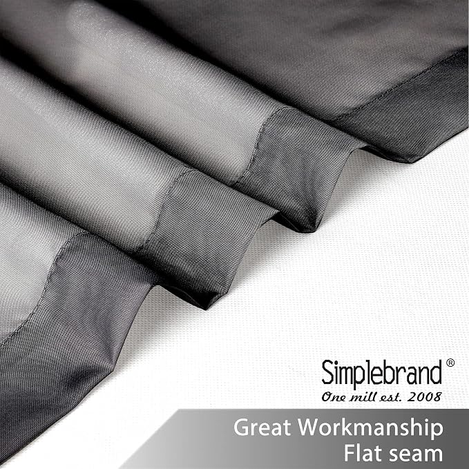 Simplebrand Black Sheer Kitchen Cafe Curtains - Image 4