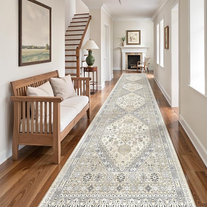 2'6 x 10' Runner Rug Non Slip, Washable Kitchen Rugs, Living Room, Long Rug - Image 3