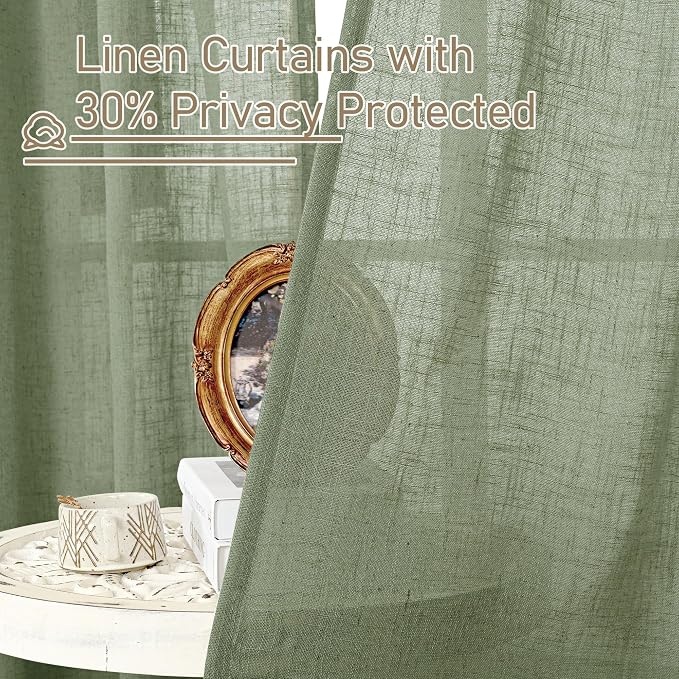 Sheer Linen Curtains 63 inches Long - Image 5