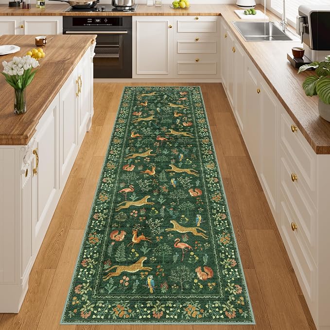 DUKINO 2x10 Kitchen Runner Rug, Soft Non Slip Animal Washable Rug, Non-Shedding - Image 5