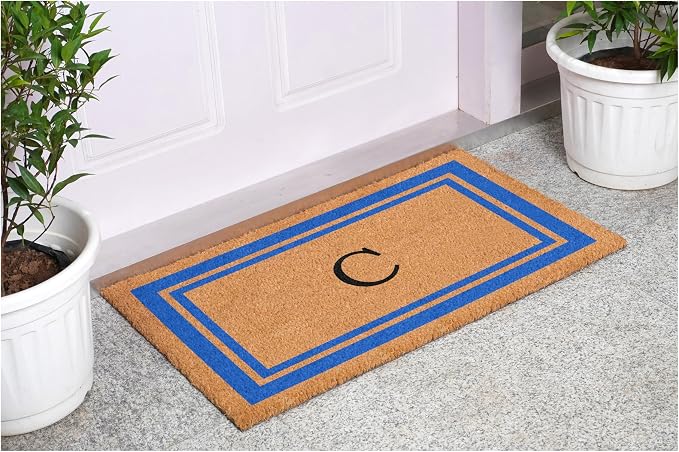 Calloway Mills 152972436C Blue Border 24" x 36" Monogram Doormat - Image 2