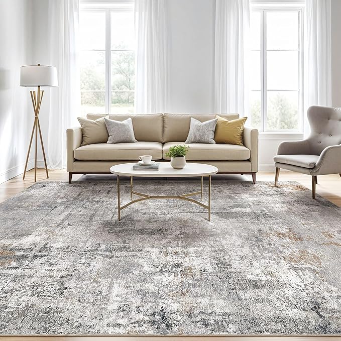 LOONGRUG 7x10 Area Rug Washable Large Neutral Modern Living Room Rugs | - Image 5