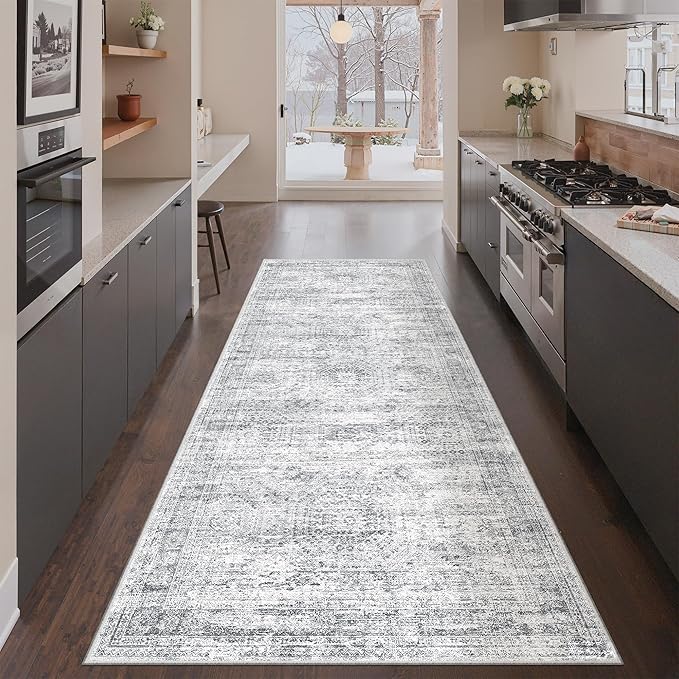 3x8 Runner Rug Non Slip, Washable Hallway Runner Rug, Nursery Room, Soft Runner by Restydon