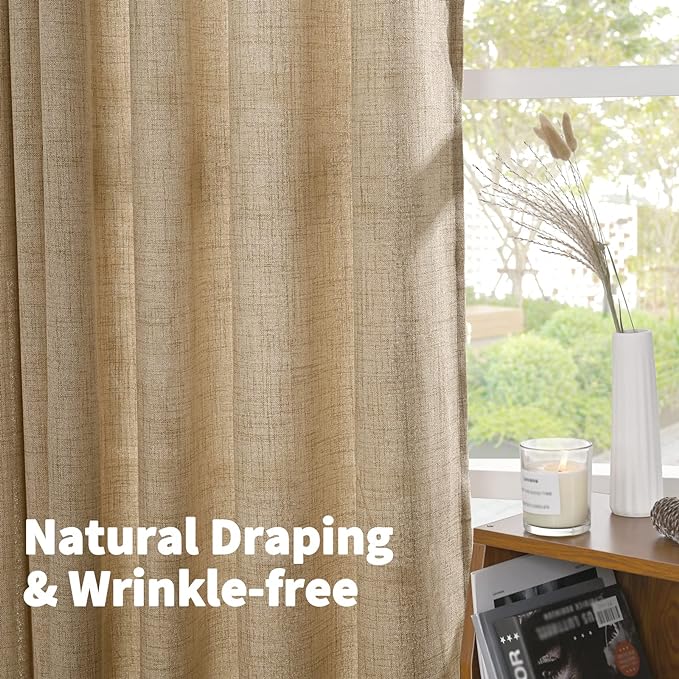 YoungsTex Burlap Linen Curtains 40 Inch Long - Image 7