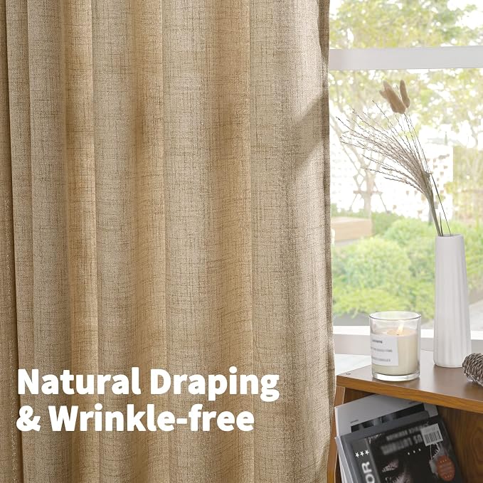 YoungsTex Burlap Toffee Curtains 68 Inch Length - Image 6