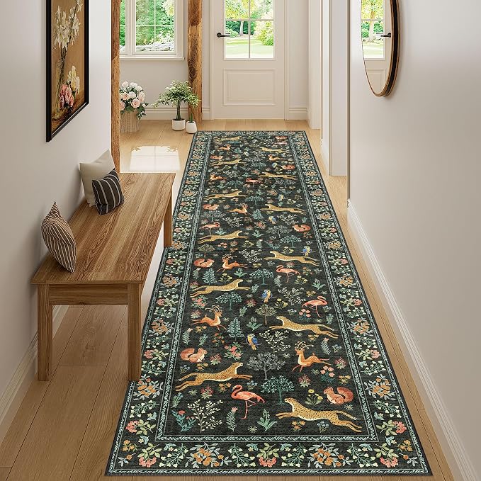 DUKINO 2.6x10 Washable Runner Rug, Non Slip Animal Rug - Image 6