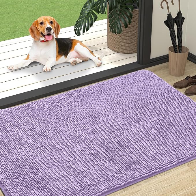 OLANLY Dog Door Mat for Muddy Paws 47x32, Super Absorbent Chenille Mud Mat | by OLANLY