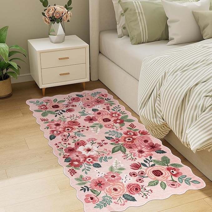 DUKINO 2x4 Rug for Entryway, Floral Washable Kitchen Rugs Non Slip, Low Pile - Image 6