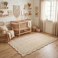 GarveeHome 4x6 Scalloped Washable Area Rug Jute Nursery Kids Bedroom Rug | Soft by GarveeHome