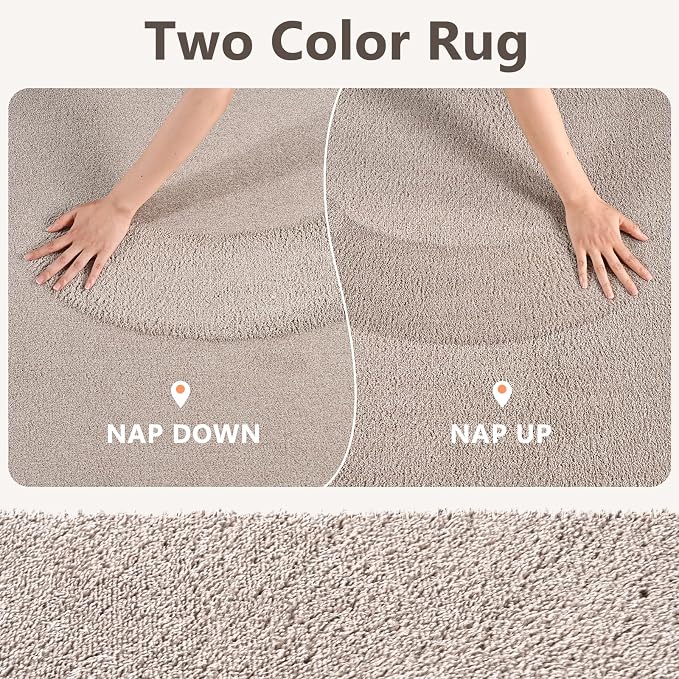 2x8 Oatmeal/White Runner Rug Washable Non-Slip - Image 9