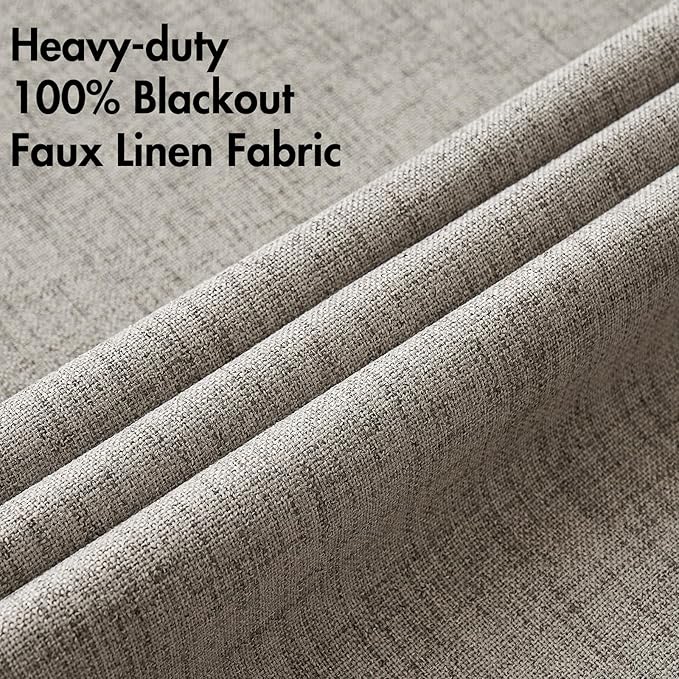 MIULEE 100% Blackout Linen Curtains - Image 5