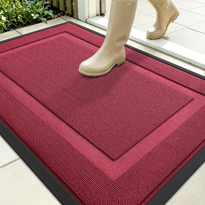 OLANLY Front Door Mat Outside 35x23, All-Season Heavy-Duty Rubber Doormat | by OLANLY