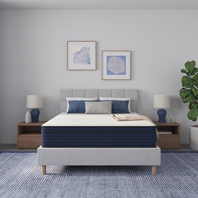 NapQueen King Size, 10 Inch New Victoria Hybrid Cooling Gel Infused Pocket Spring and Memory Foam Mattress, Bed in a Box, CertiPUR-US Certified