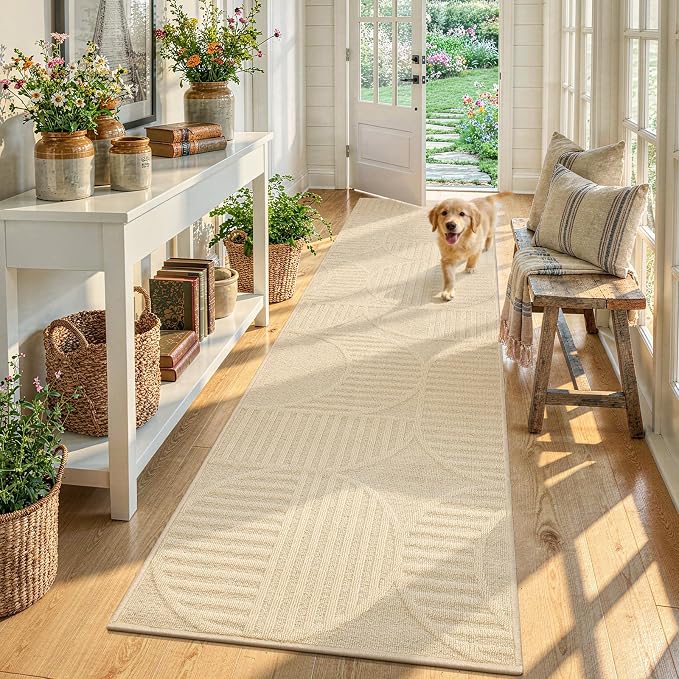 Findosom Washable Runner Rug 2x10, Geometric High-Low Textured Non Slip Hallway - Image 7