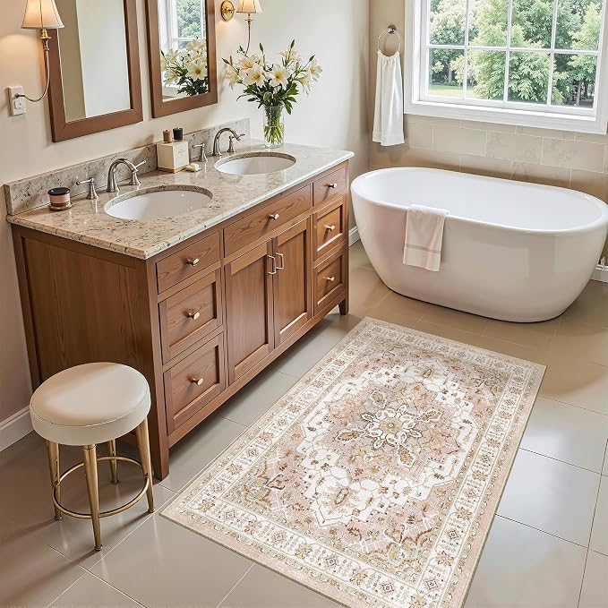 Madane Washable Area Rug 2x3 Small Entryway Rugs Non-Slip, Low Pile Floor Carpet - Image 3