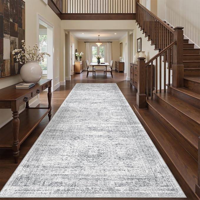 4x12 Runner Rug Non Slip, Washable Hallway Runner Rug, Nursery Room, Soft by Restydon