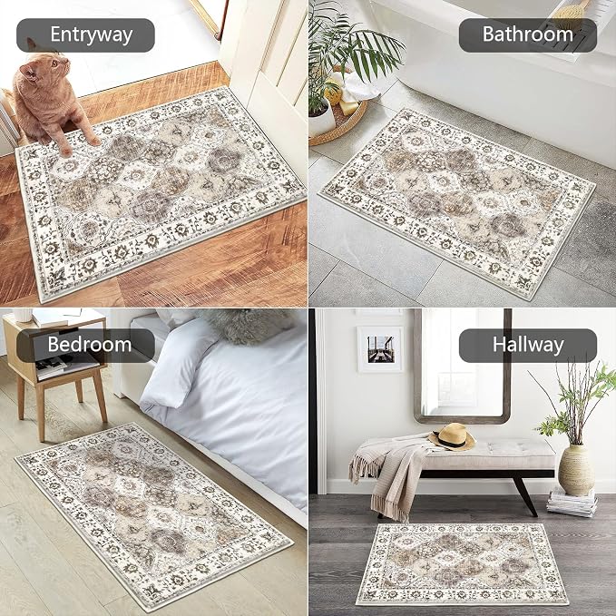 HEBE Indoor Door Mat 2'x3', Washable Welcome Mat - Image 4