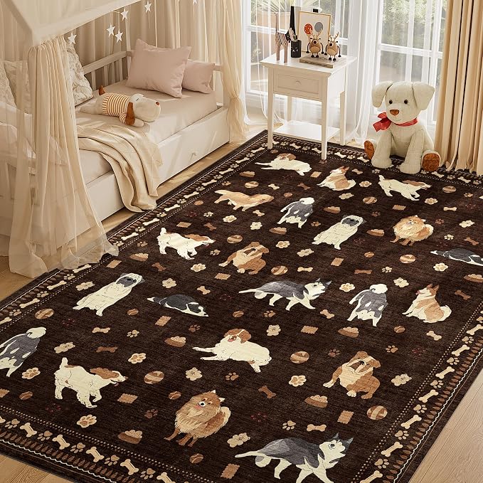 DUKINO 8x10 Area Rug, Washable Dog Rugs - Image 3